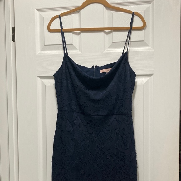 Host Pick! 👗Anthropologie Navy Brocade Midi Dress, 14 - Picture 8 of 10